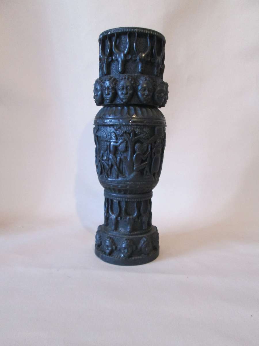 East Africa Ebony Carved Vase / Candle Holder