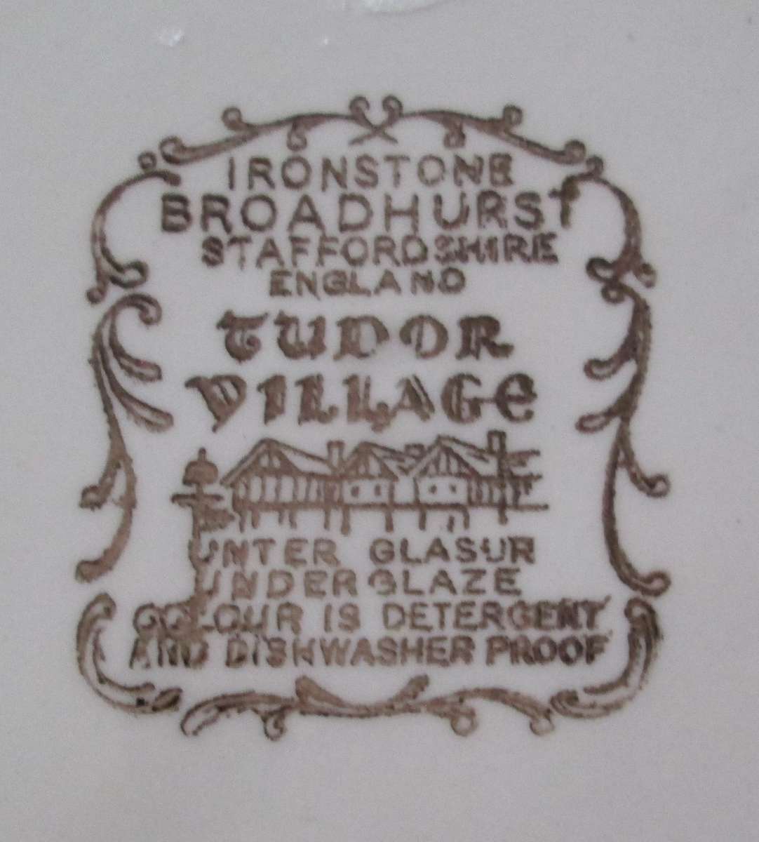 Tudor Village Ironstone Broadhurst Staffordshire Plates and Bowl