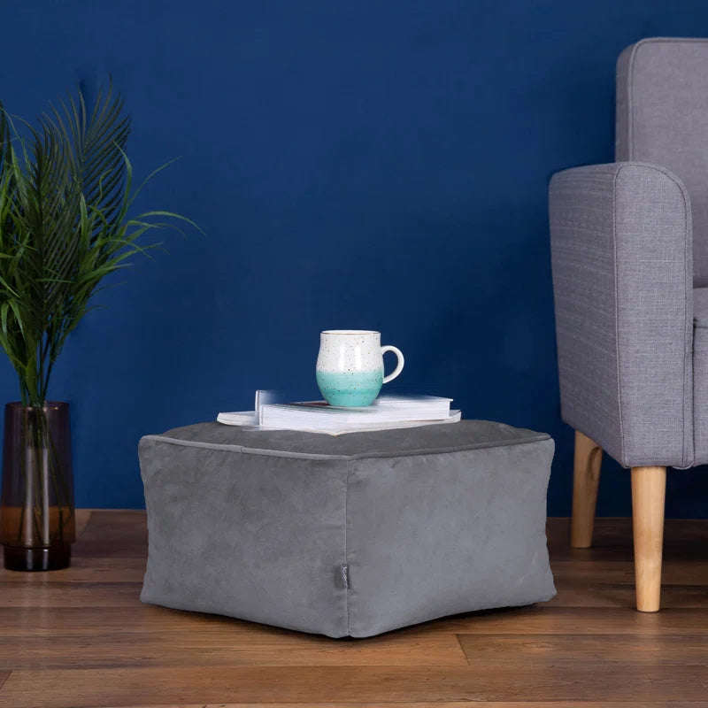 Jane Velvet Square Pouffe Ottoman
