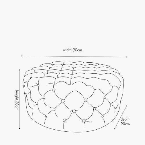 Rosina Velvet Round Buttoned Ottoman