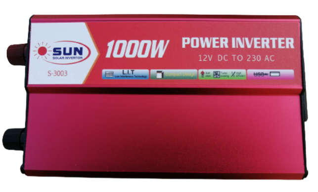 SUN Power Inverter 1000W Peak 12V DC To 220V AC Modified Sine Wave Converter (S-3003)