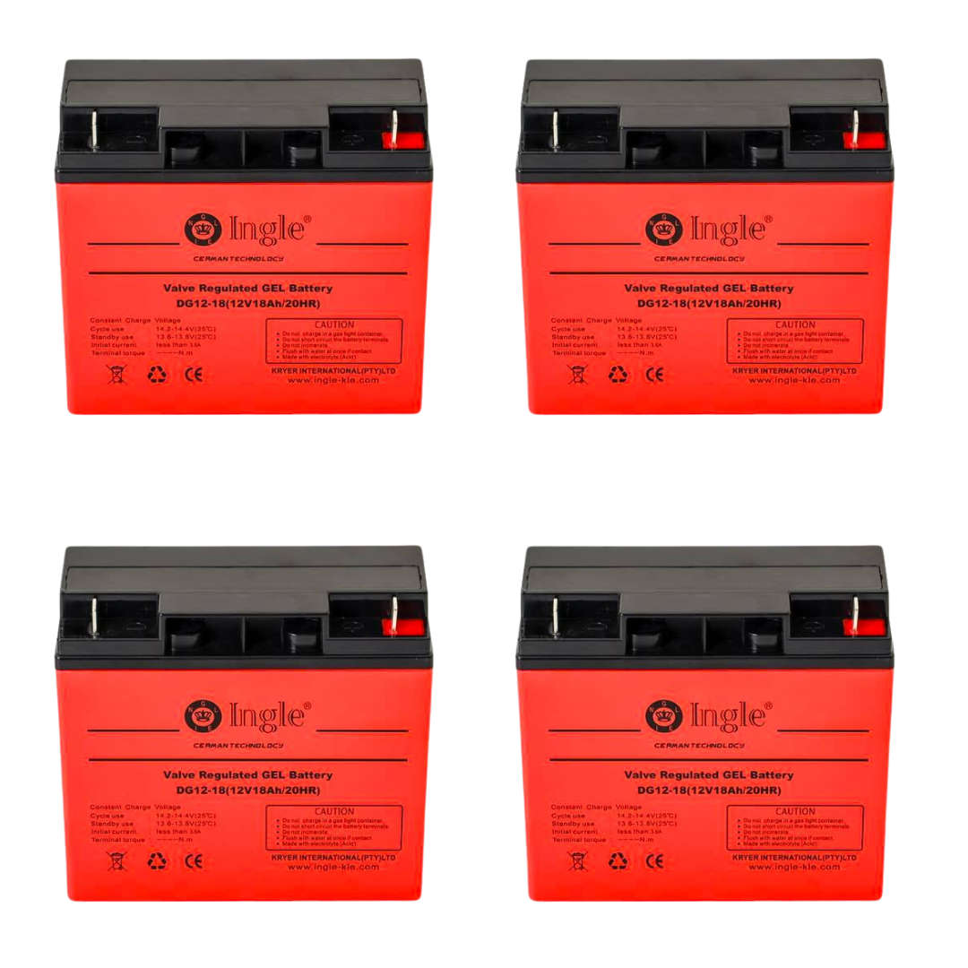 4 x 12V 18Ah Gel Battery - Ingle