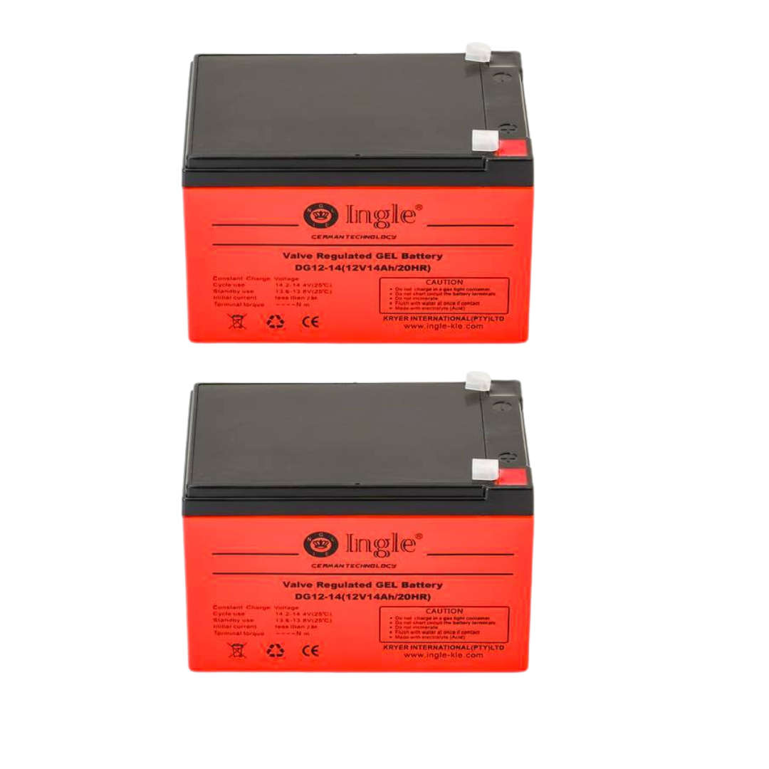 2 x 12V 14AH Gel Battery 12V14AH/20HR - Ingle Germany Technology