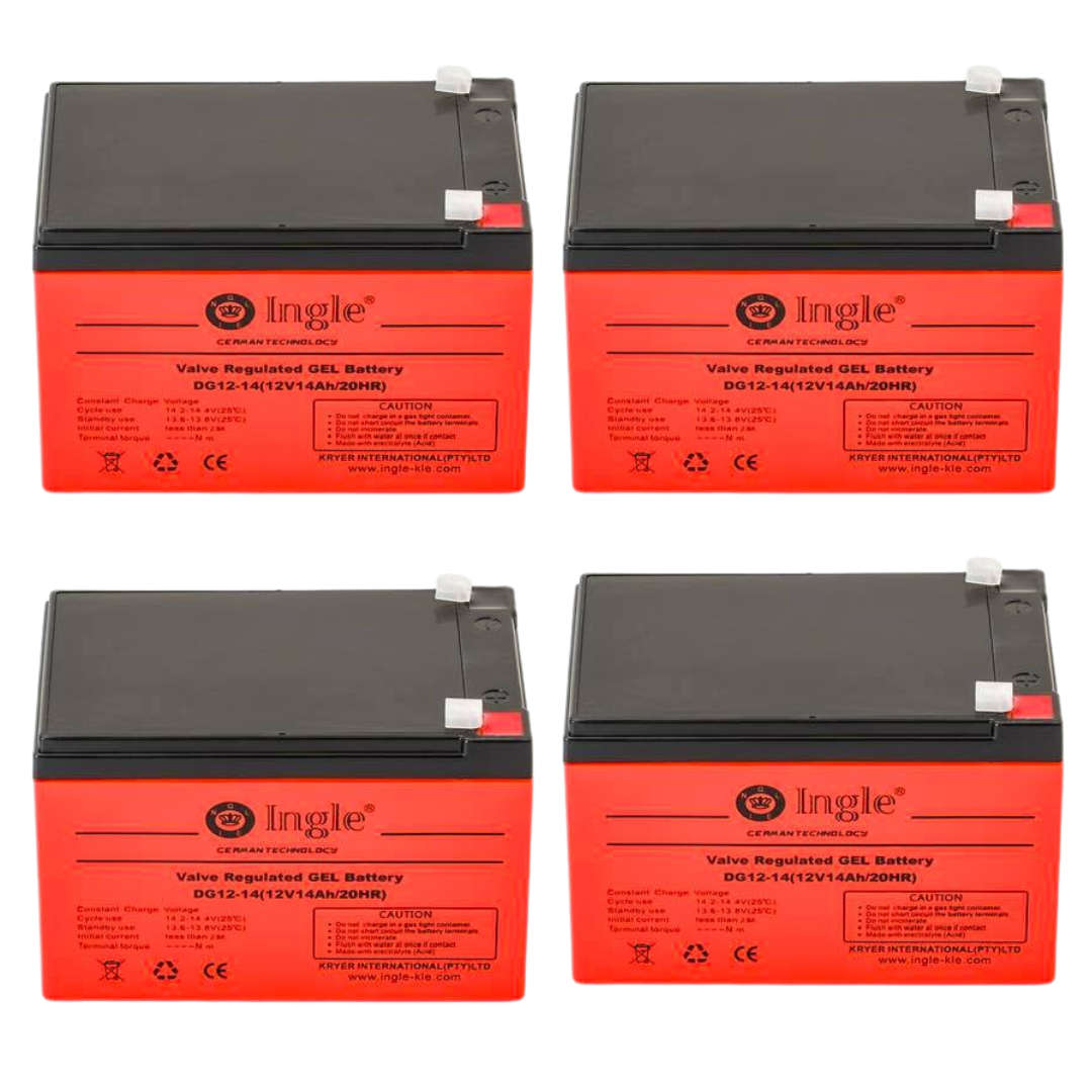 4 x 12V 14AH Gel Battery 12V14AH/20HR - Ingle Germany Technology
