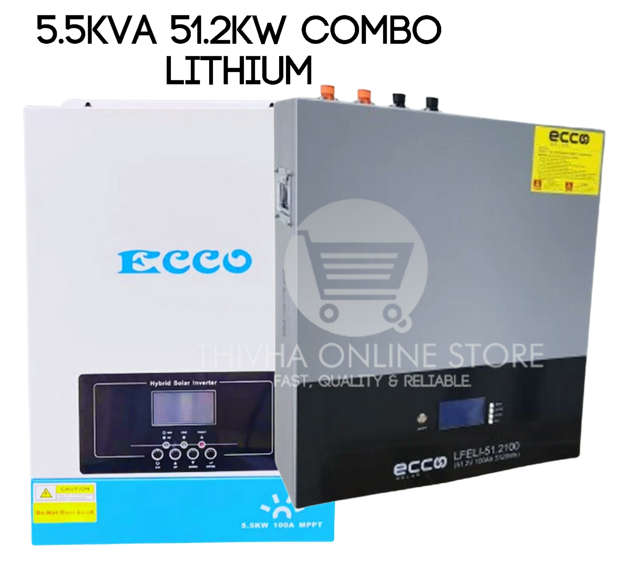 5KVA Ecco EC-HIN5500  51.2KW Ecco LFELI-51.2100 Combo (Including WIFI)