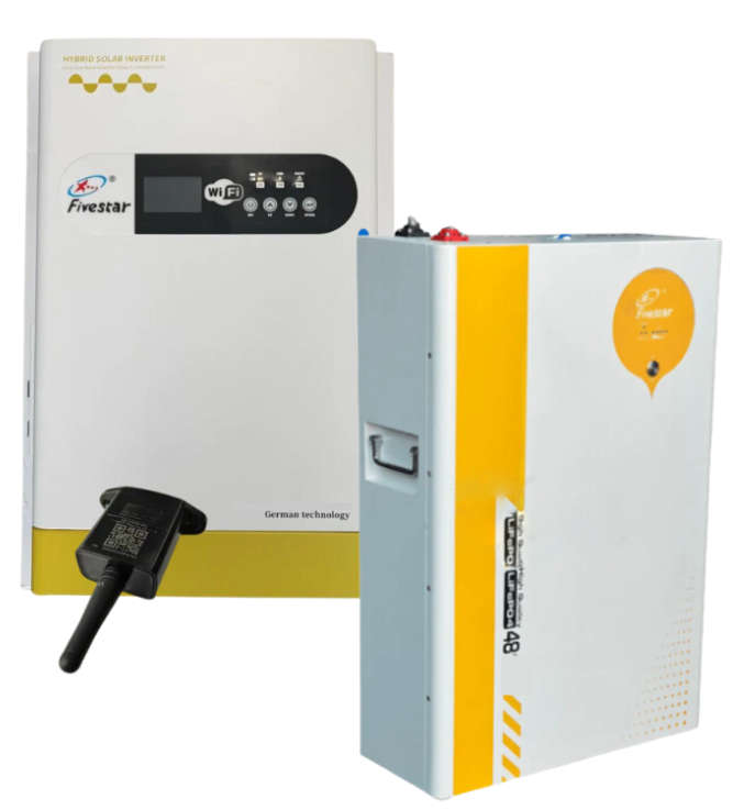 FiveStar 8KVA 6KW 48V Inverter And Fivestar LiFePo4 Lithium Battery 51.2V 100AH 5.12KWH kit