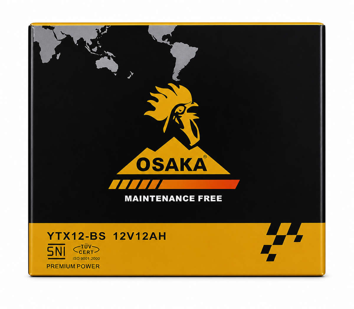 YTX12-BS 12V 12AH Osaka Motorcycle Battery