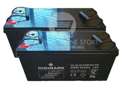 2 x 12V 200AH Deep Cycle Gel Battery - Digimark (2PCS - 24V)
