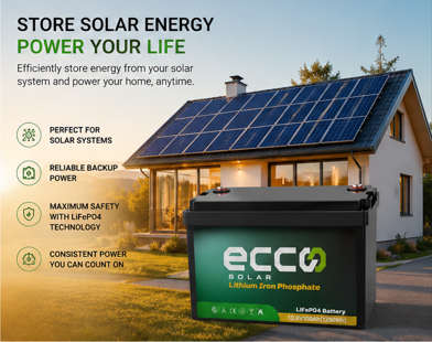 12.8V 100AH Ecco Lithium Battery 1.28kWh