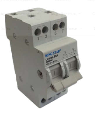 2 Pole 63A Changeover Switch LW219G - DIN Rail
