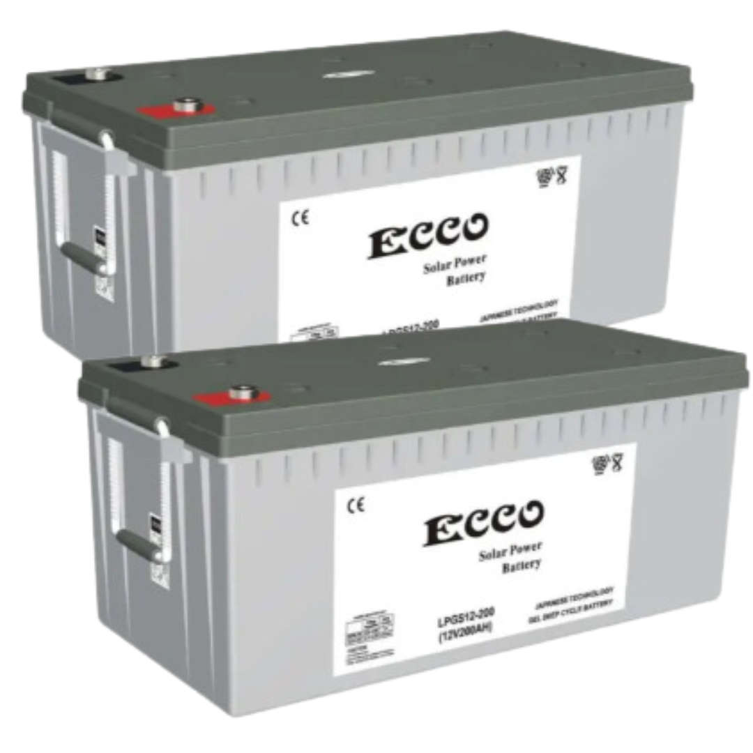 Ecco 12v 200ah japanese technology solar battery - 2 pcs