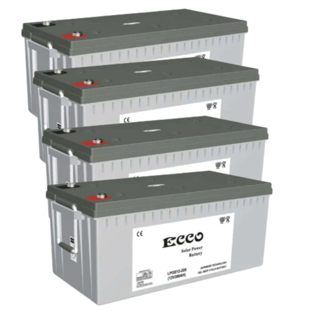 Ecco 12v 200ah japanese technology solar battery - 4 pcs