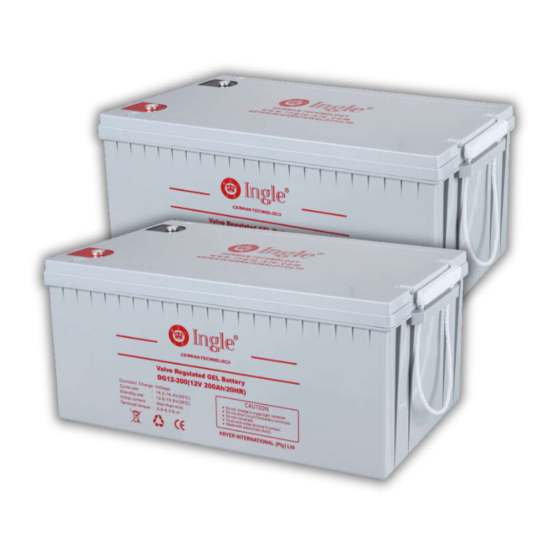 2 X 12V 200AH Deep Cycle AGM Battery - Ingle (100% Capacity) (2PCS-24V)