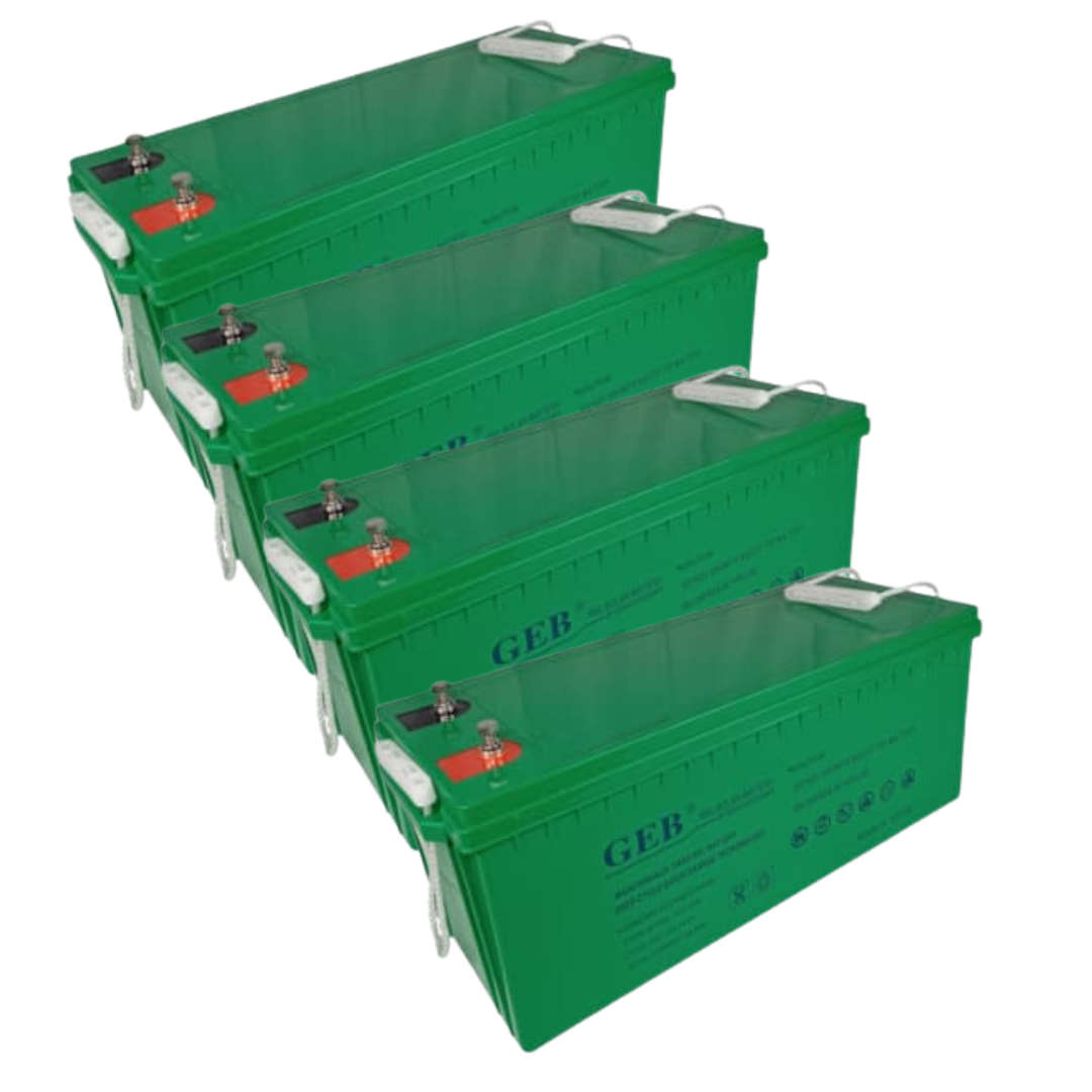 GEB 12v 200AH deep cycle solar gel battery - 4pcs