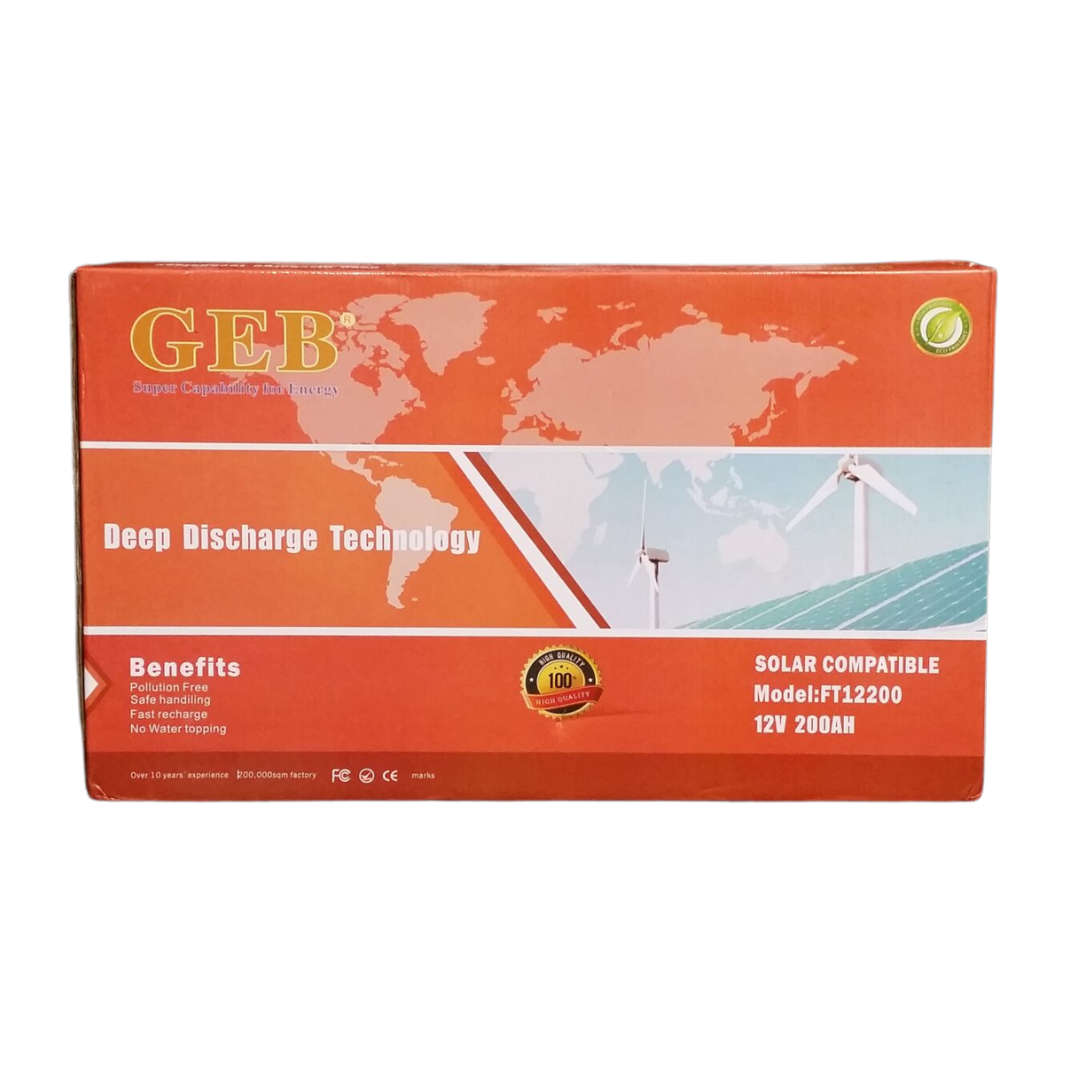GEB deep cycle 12V 200ah gel slimline battery