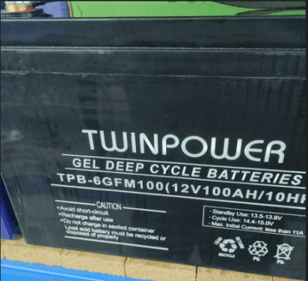 TwinPower 12V 100AH Gel Deep Cycle Battery