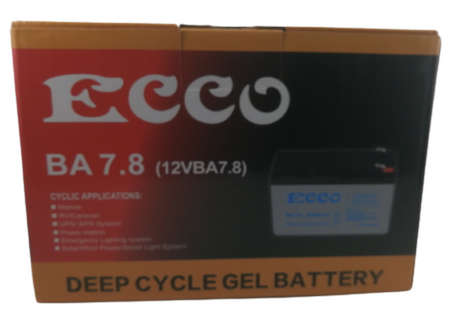 Ecco 12V 7.8Ah Deep cycle Gel battery- For Gate motors and UPS systems