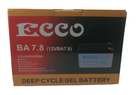 Ecco 12V 7.8Ah Deep cycle Gel battery- For Gate motors and UPS systems