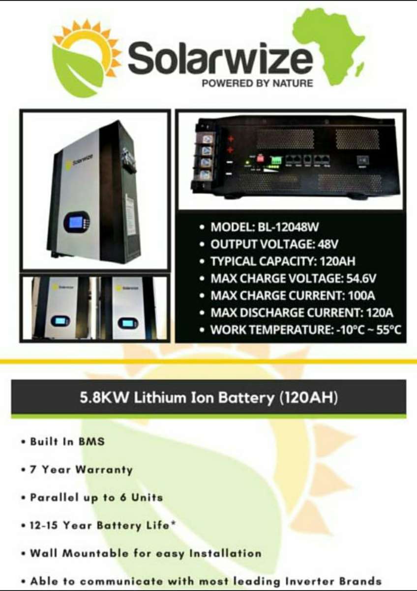 5.8kWh Lithium Ion Battery Wall Mount - Solarwize