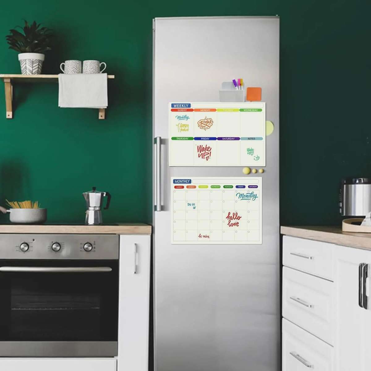 Magnetic, Reusable Monthly, Weekly Organizer With a Daily To-Do List.