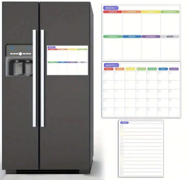 Magnetic, Reusable Monthly, Weekly Organizer With a Daily To-Do List.