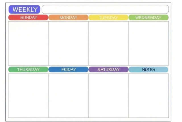 Magnetic, Reusable Monthly, Weekly Organizer With a Daily To-Do List.