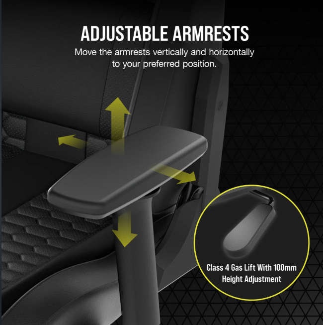 Corsair TC100 RELAXED Gaming Chair - Leatherette Black