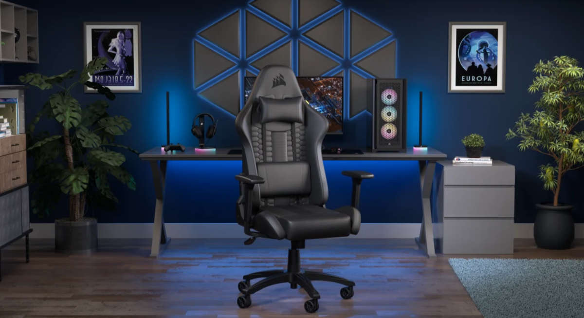 Corsair TC100 RELAXED Gaming Chair - Leatherette Black
