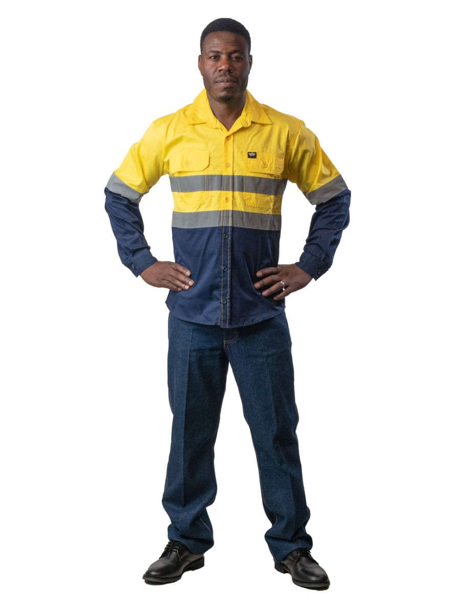 Hi Viz 100% Cotton Vented Workshirt