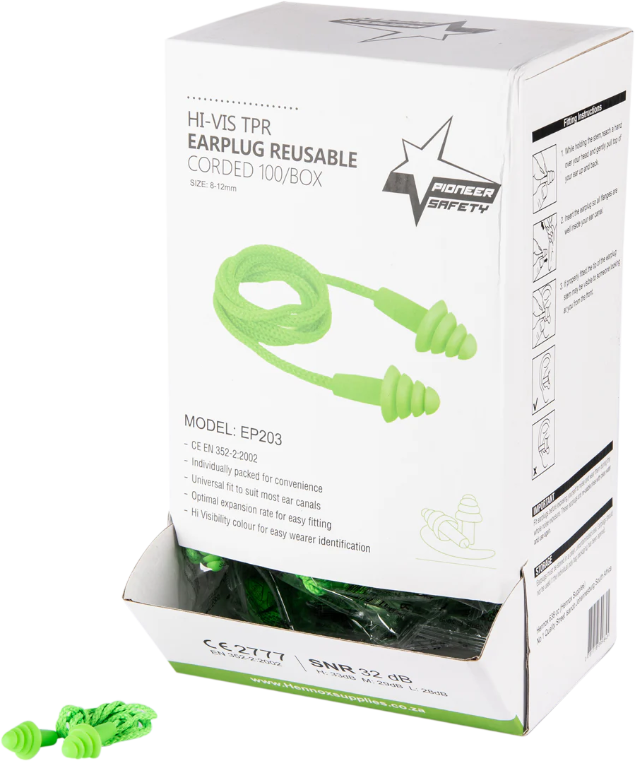 Hi-Viz Reusable Corded Earplugs