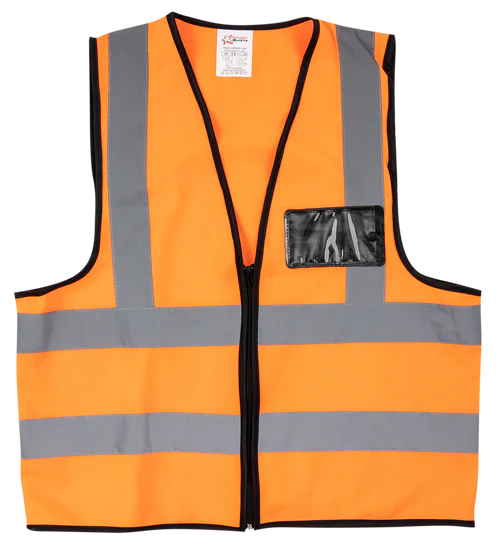 Pioneer®Orange Reflective Vest With Zip & Id Pouch