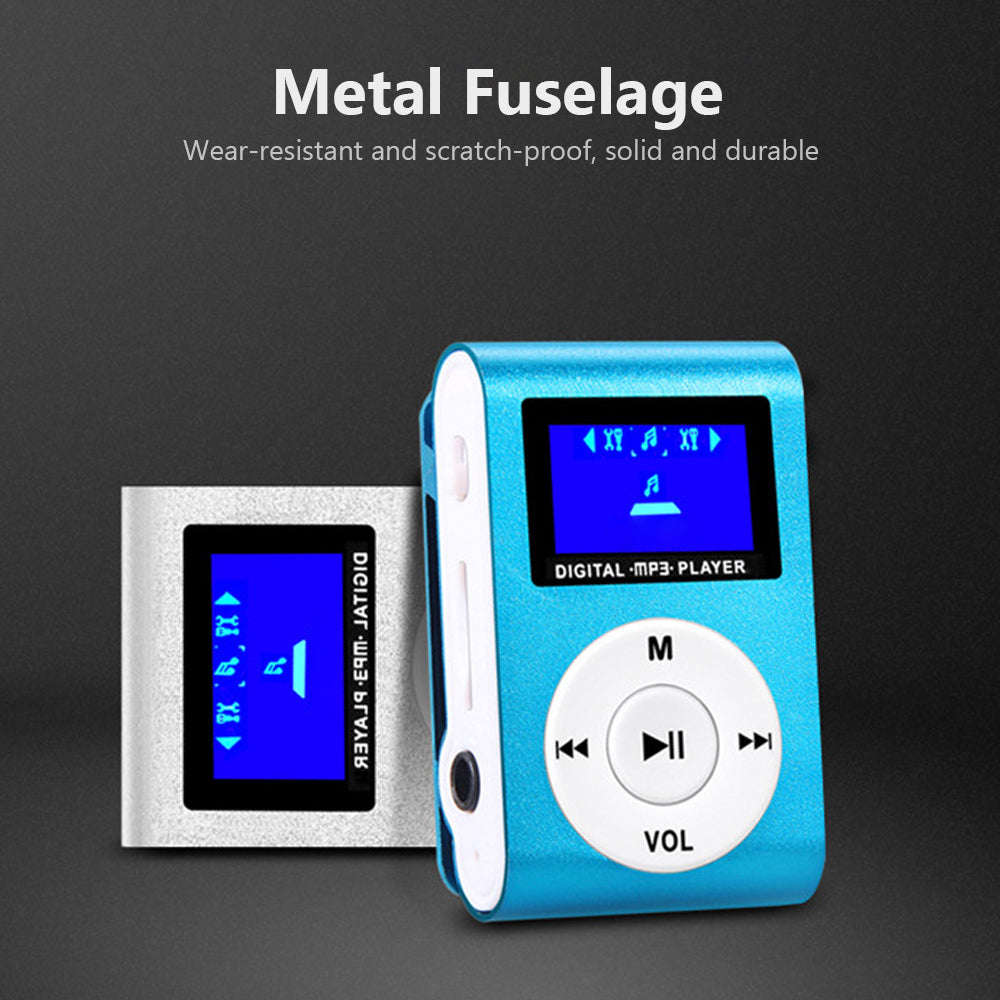 Mini Portable MP3 Music Player Metal Clip-on MP3 Player with LCD Screen Support TF Card Wide Applica