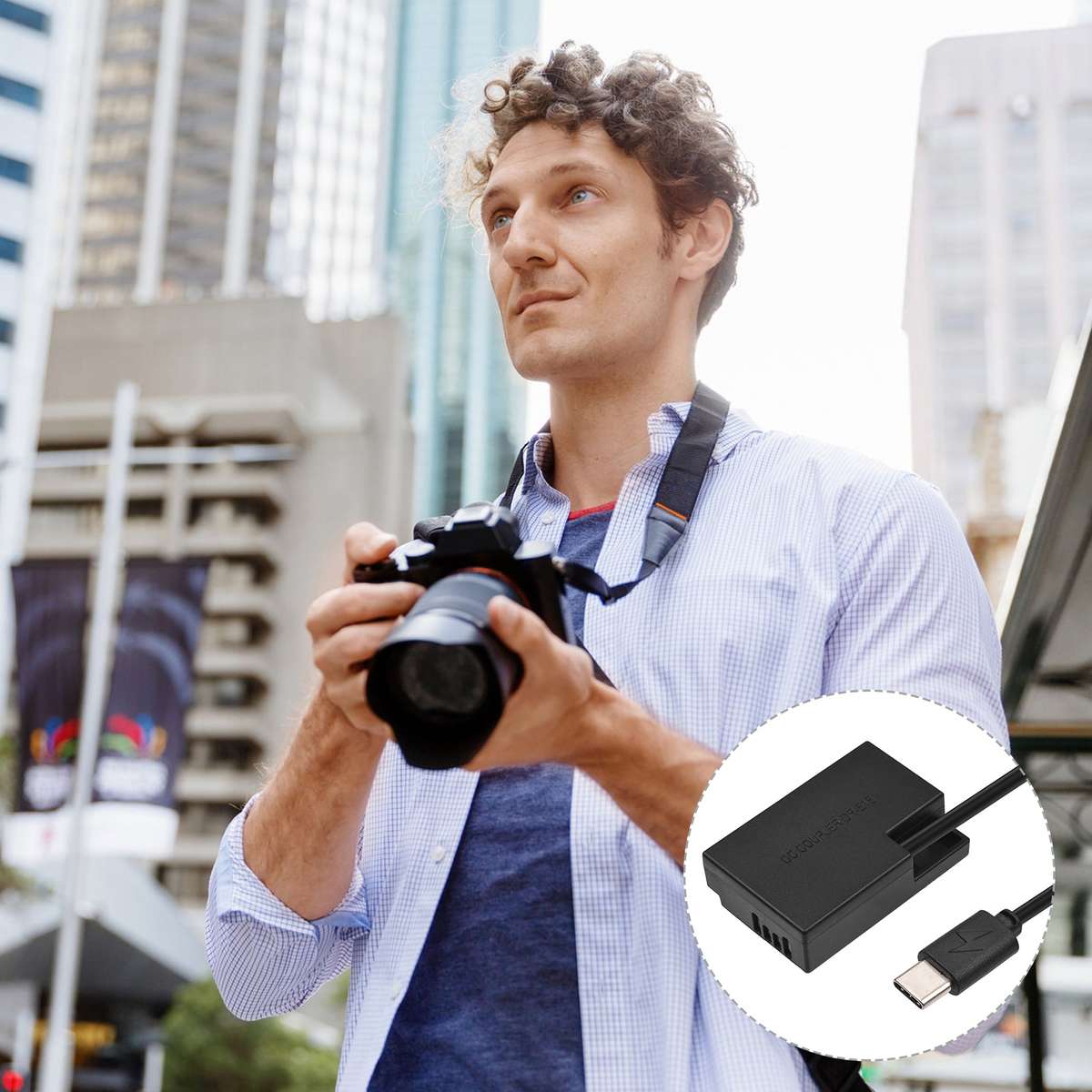 Type C to DR-E18 DC Coupler LP-E17 Dummy Battery Replacement for Canon RP EOS 77D 200D 250D 750D