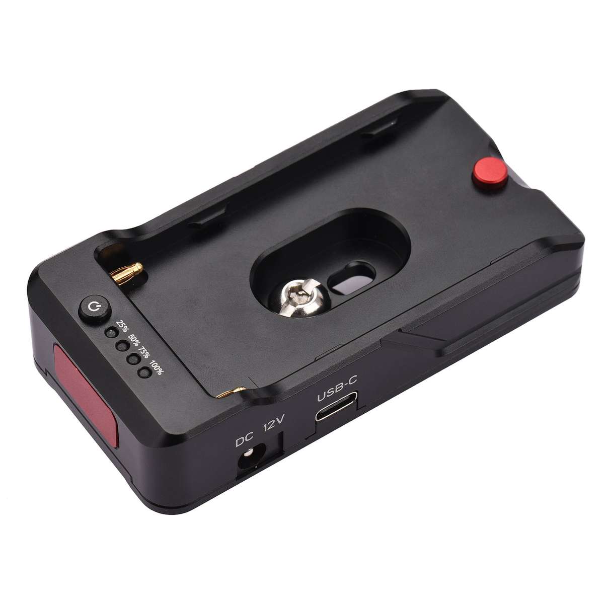 NP-F Battery Charger Metal Battery Adapter Plate with Type-C Charging Port DC12V DC7.4V USB Outputs