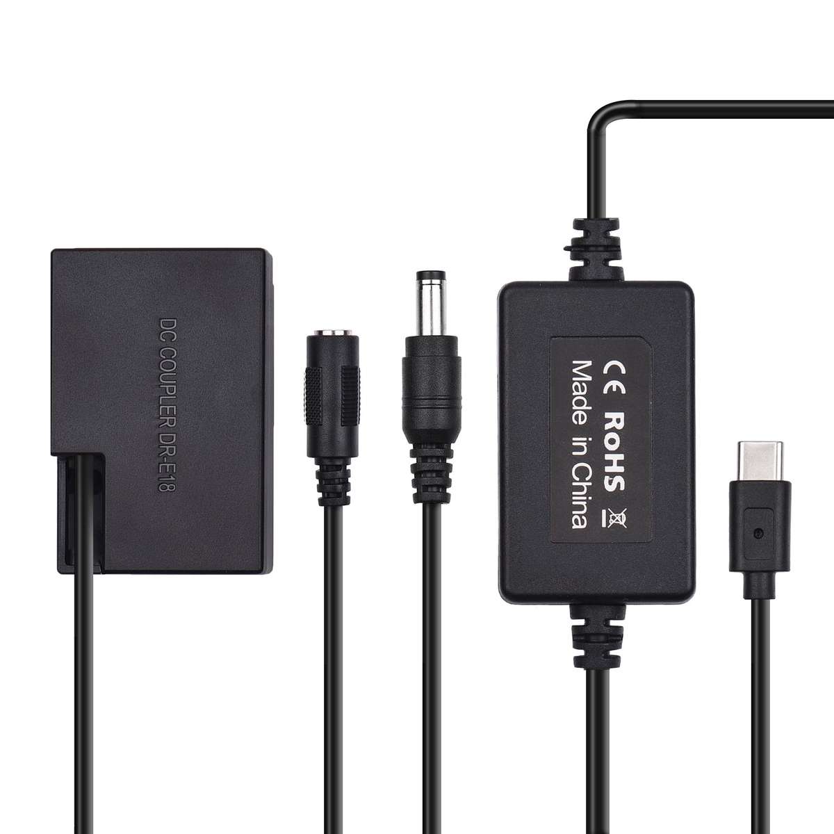 PD USB Type-C Cable to DR-E18 Dummy Battery DC Coupler LP-E17 Replacement for Canon 750D 760D T6S 77