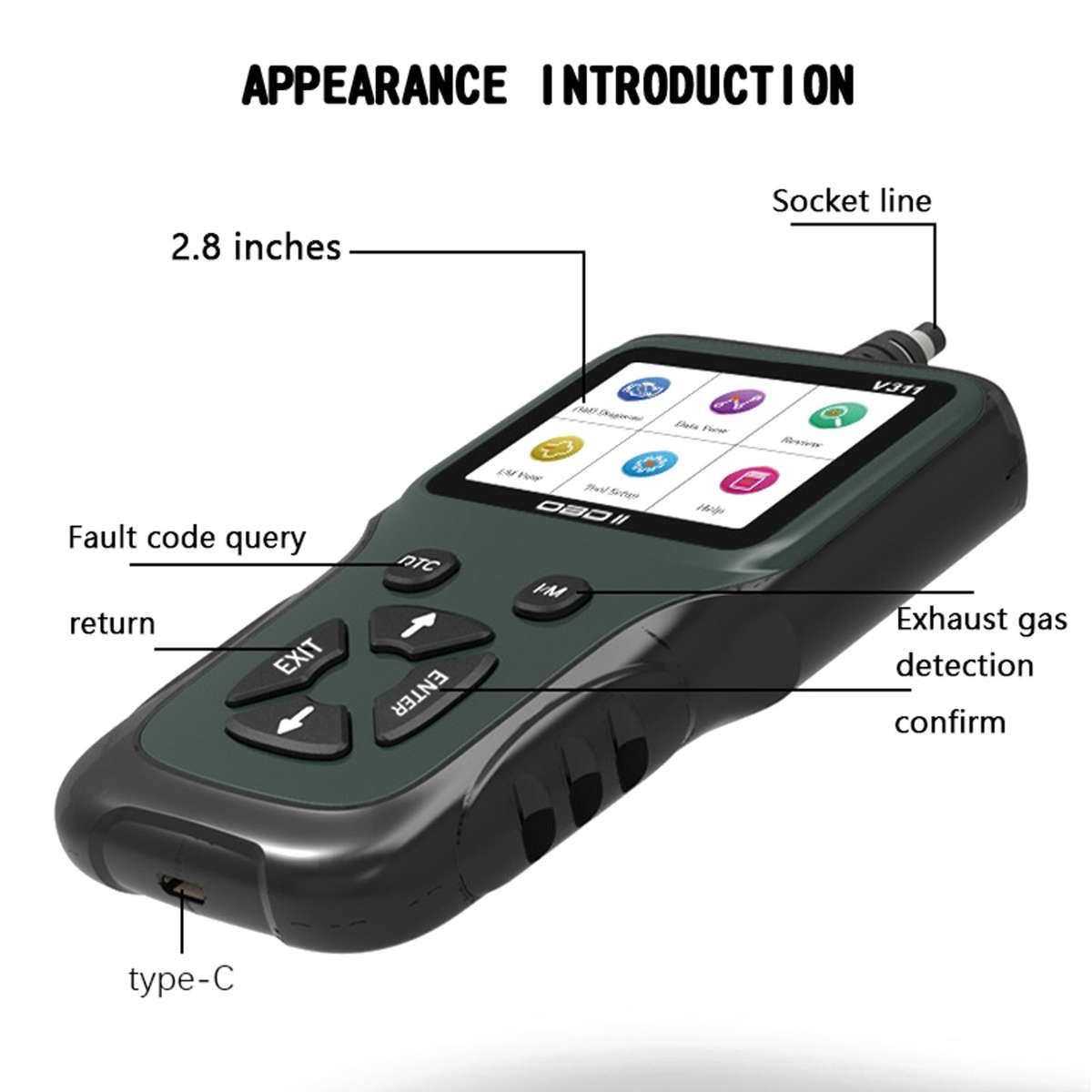 Professional Handheld Automotive Scanner On-Board Diagnostic Portable Car Diagnostic Tool
