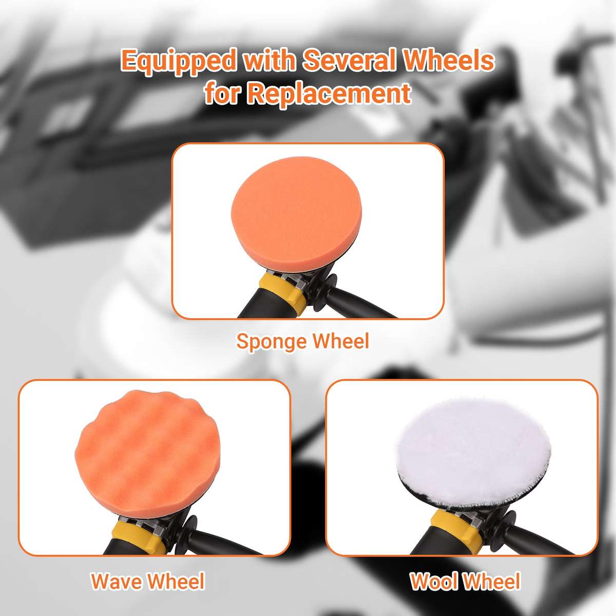 6-inch Variable Speed Car Polisher Handheld Polishing Machine Electric Powered Waxer Machine 5600RPM