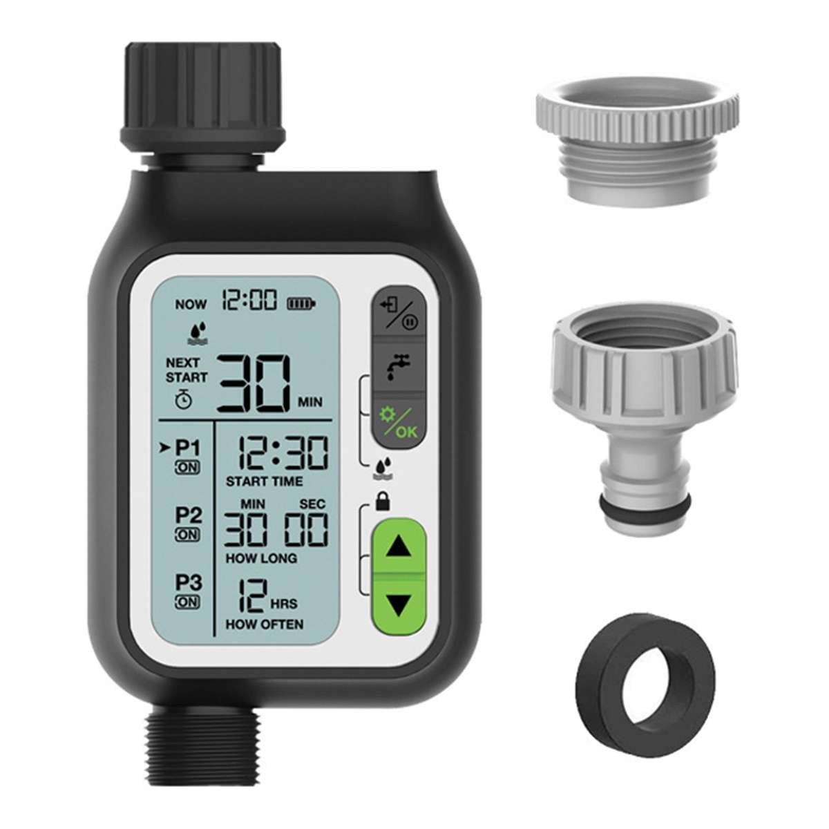 Electronic Irrigation Regulator Automatic Irrigation Timer with Large LCD Screen Waterproof Sp