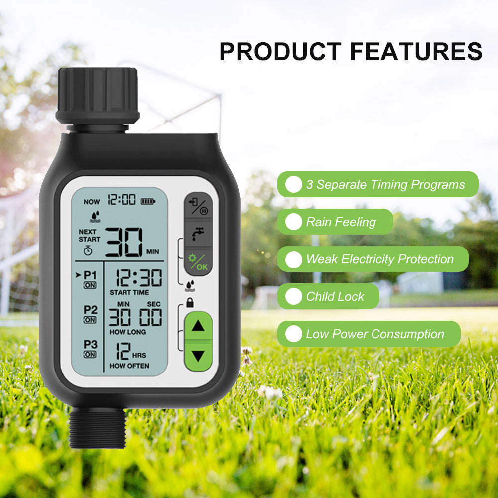 Electronic Irrigation Regulator Automatic Irrigation Timer with Large LCD Screen Waterproof Sp