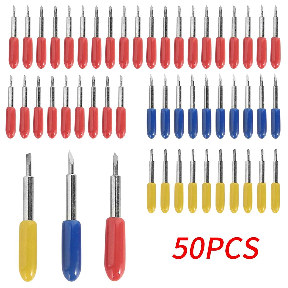 50pcs Replacement Cricut Cutting Blading Vinyl Cutting Bladee 30pcs 45 Standard + 10pcs 30 Shallow