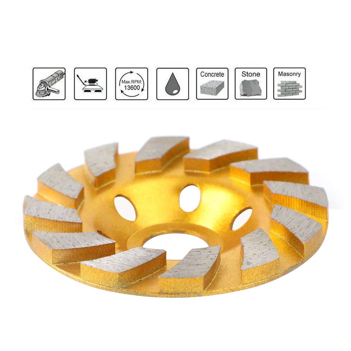 4in Diamond Segment Grinding Wheel Angle Grinder Disc for Granite Stone Marble Masonry Concret