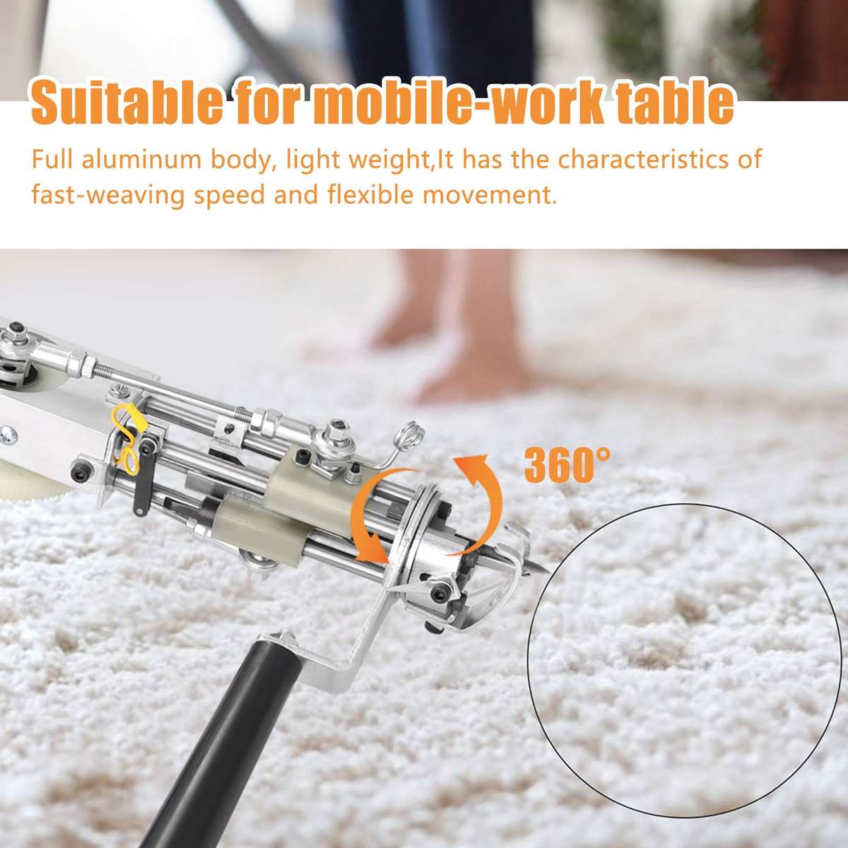 Electric Carpet Tufting Weaving Machine Professional Flocking Device Industrial Embroidery Tool Cut-