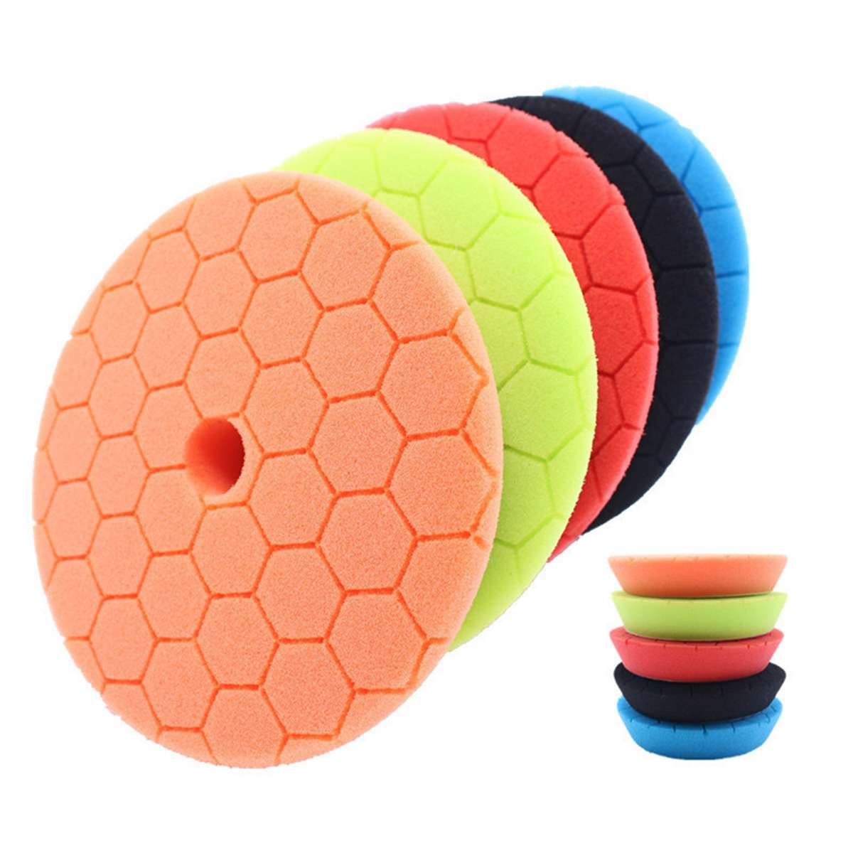 Buffing Polishing Pads 5 Pcs 6 Inch Large Size Sponge Polishing Pads Car Foam Buffing Sponge Pads Ki