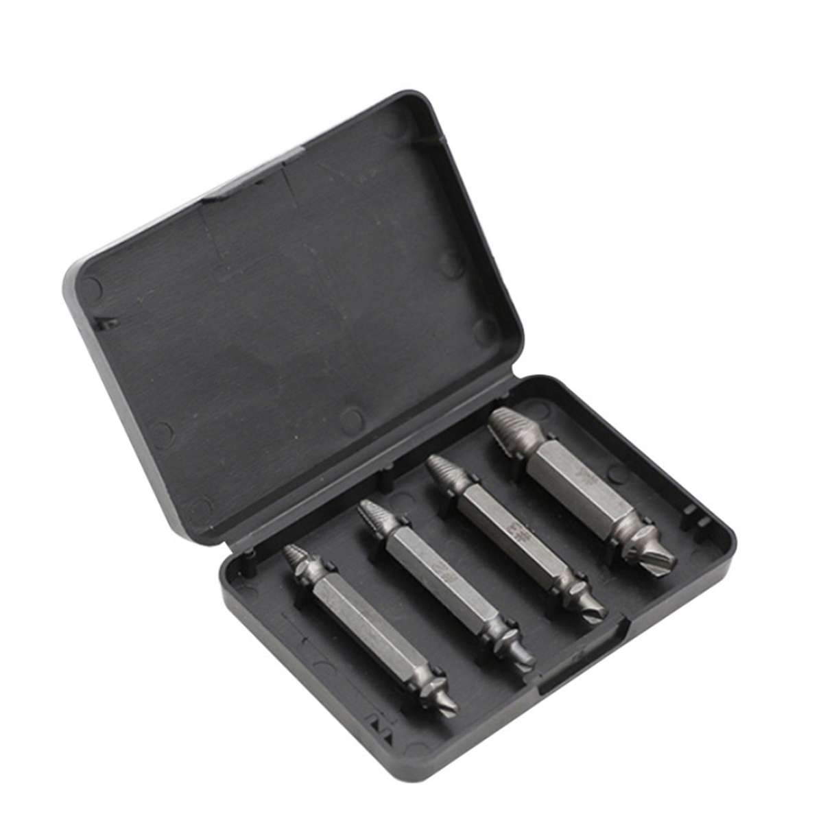 4Pcs Damaged Screw Breakage Bolt Extractor Drill Bits Guide Set Broken Screws Easy Out Remover Tool