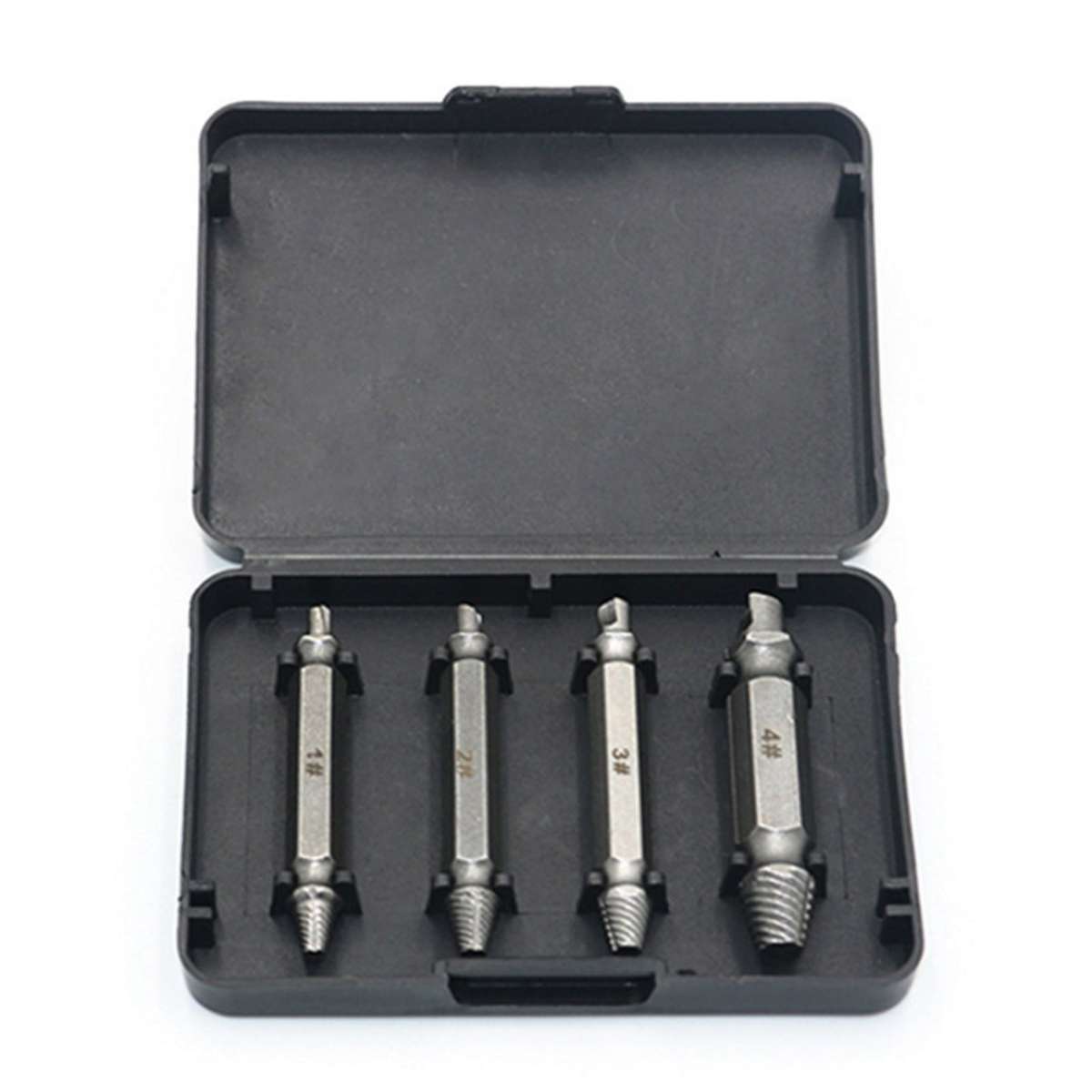 4Pcs Damaged Screw Breakage Bolt Extractor Drill Bits Guide Set Broken Screws Easy Out Remover Tool