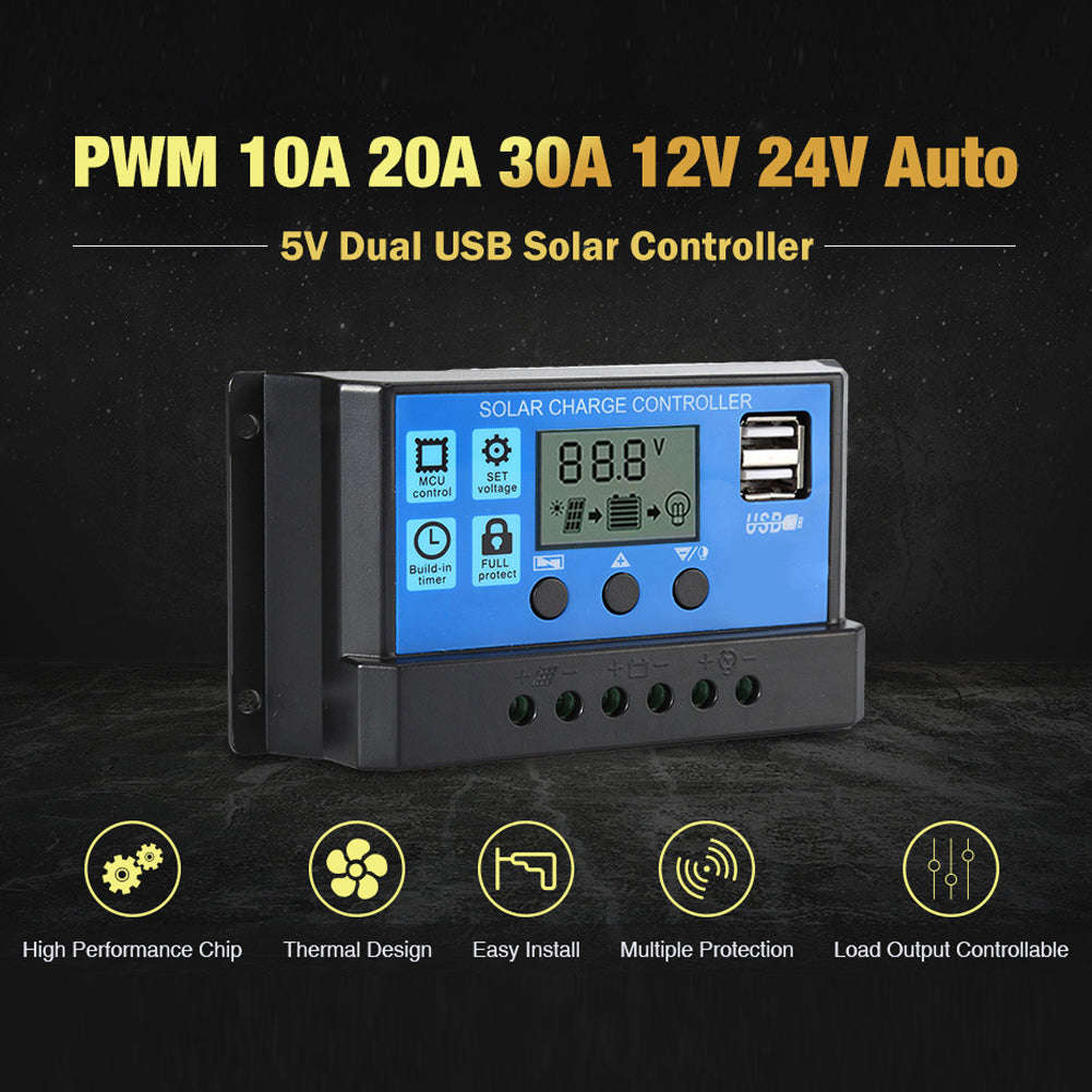 100A Solar Panel Controller Solar Recharger Controller LCD Display Screen Street Lamp System R
