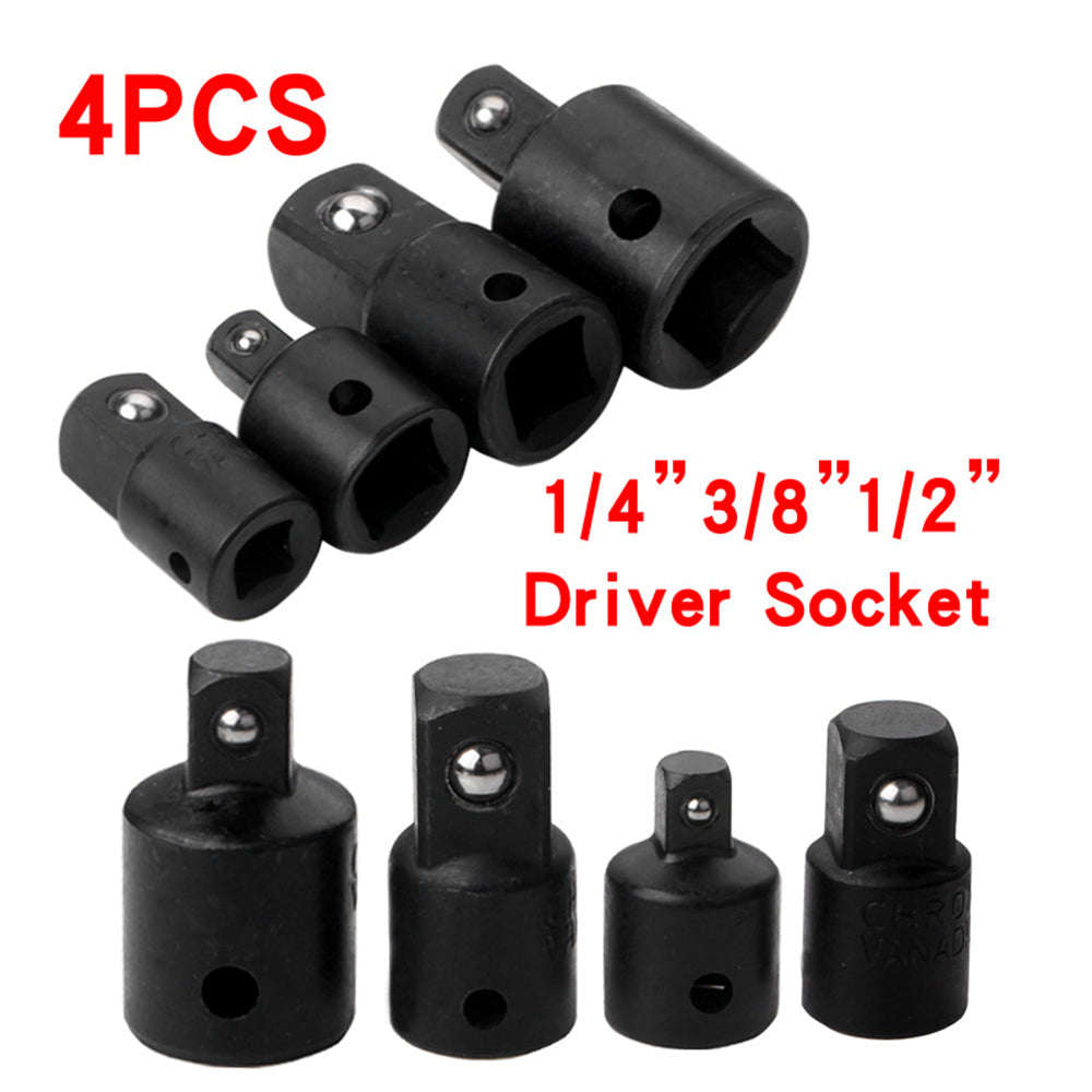 4 PCS Impact Socket Adapter Reducer 1/4-Inch 3/8-Inch 1/2-Inch Impact Driver Conversions Steel Power