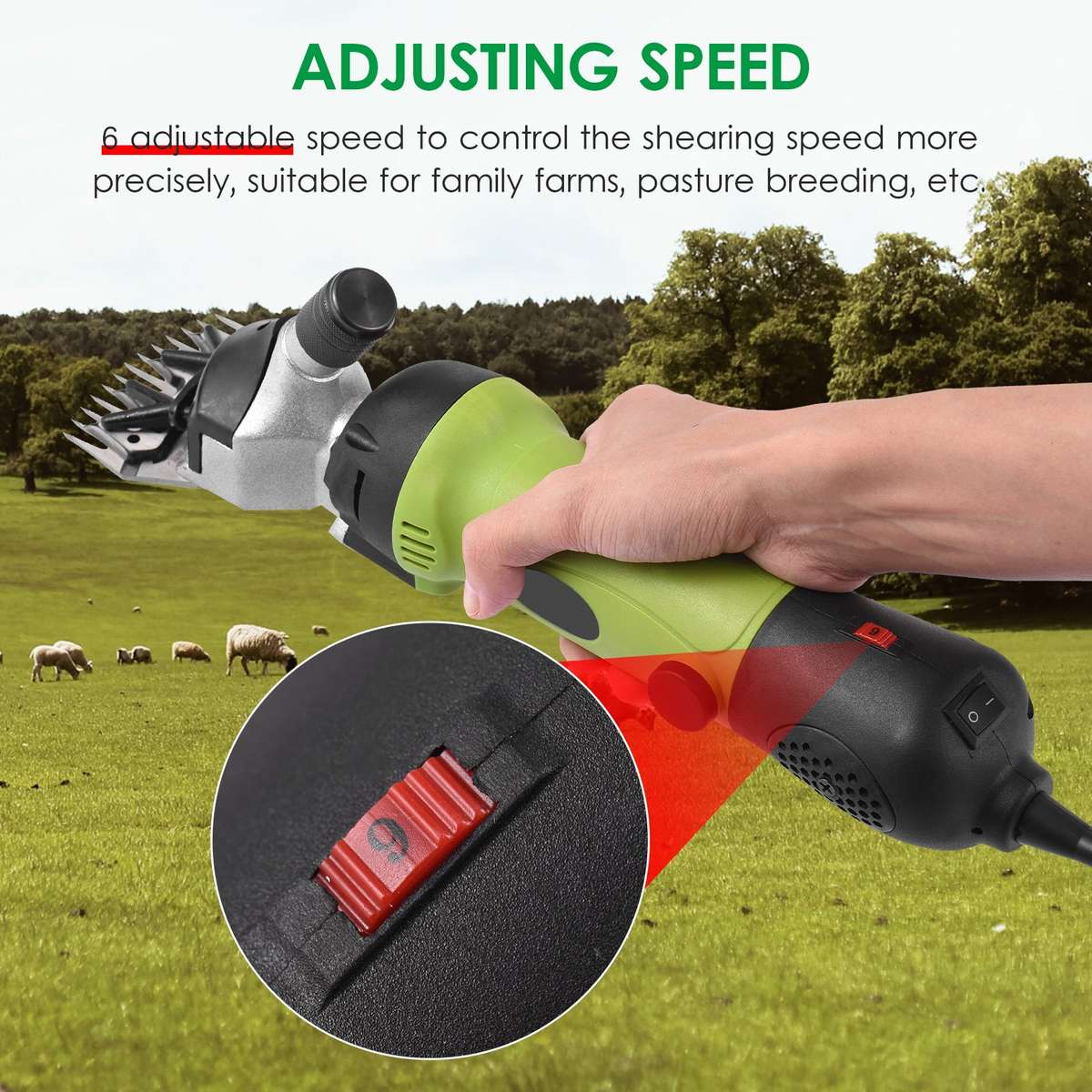 680W Professional Animal Clipper Sheep Shears Electric Clippers 6 Speeds Corded Electric Sheep Goat