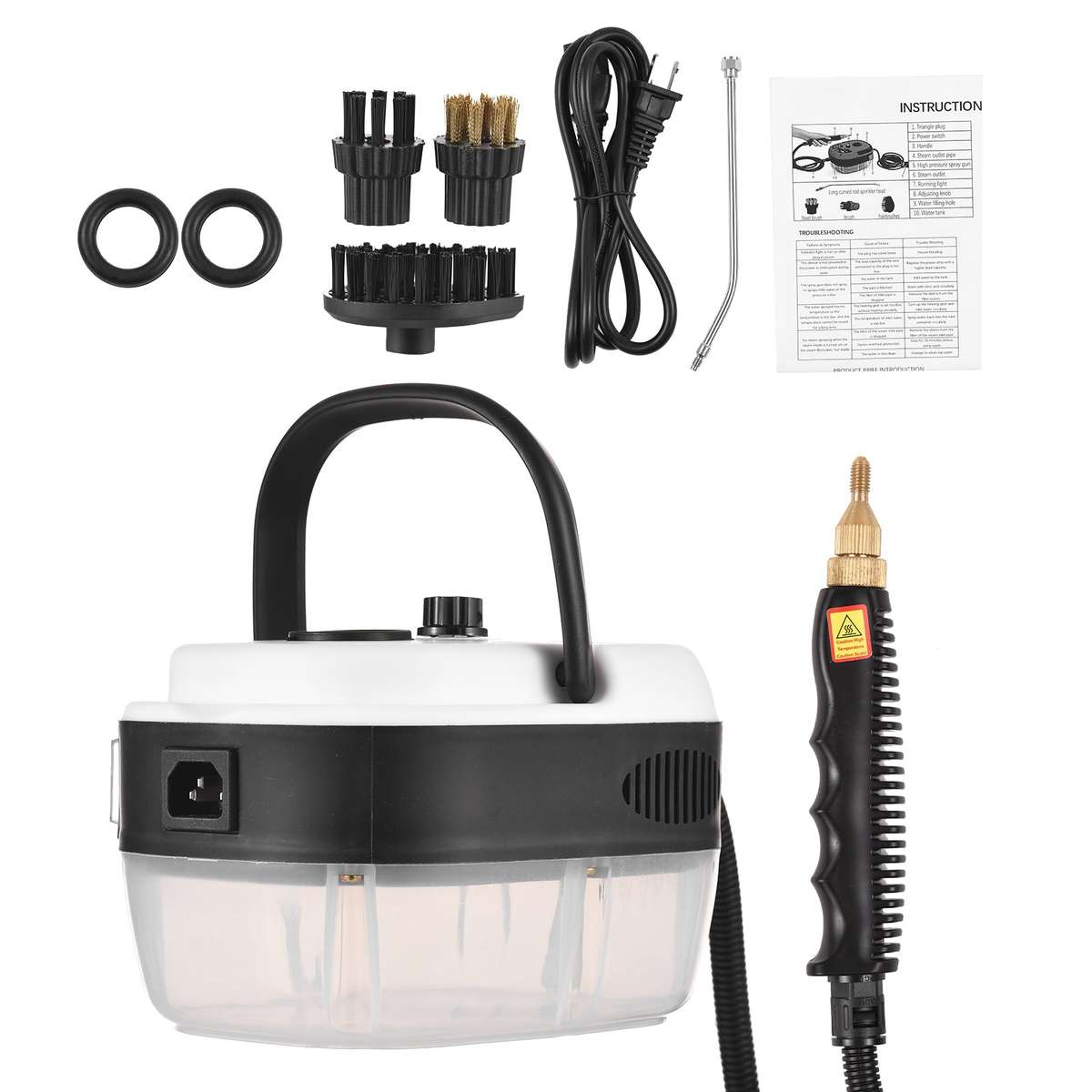 2500W Portable Handheld Steam Cleaner High Temperature Pressurized Steam Cleaning Machine with 3pcs