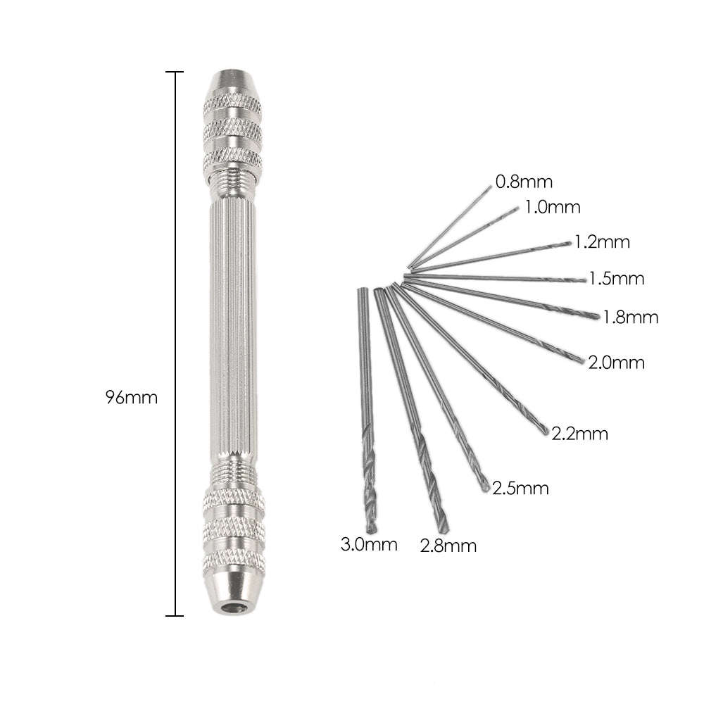 Professional Mini Hand Drill Set with 10pcs High-speed Steel Twist Drill Bit Set High Quality Drill